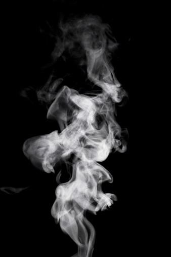 steam on black background