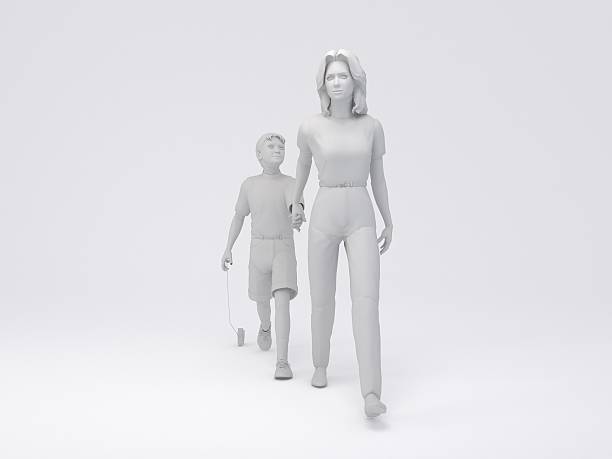 istock silhouette Woman&Boy Walking 469729536