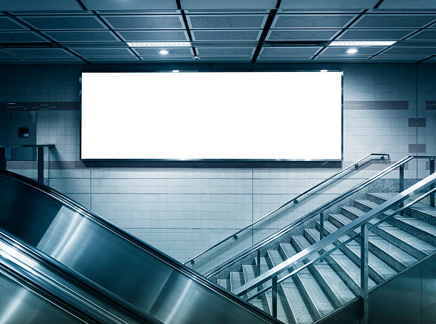 Mock up Horizontal poster commercial sign in subway station