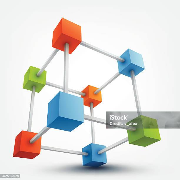 Vector Illustration Of 3d Cubes Stock Illustration - Download Image Now - 2015, Brick, Built Structure