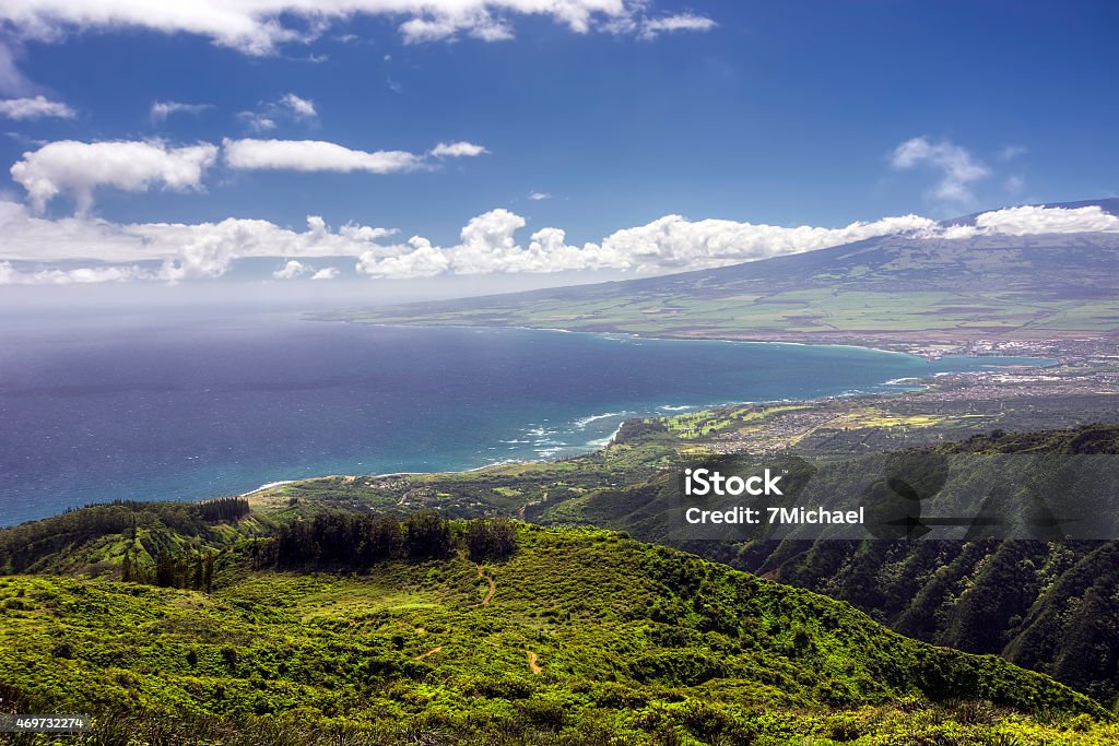 Waihee Ridge Trail, over looking Kahului and Haleakala, Maui, Hawaii View from Waihee Ridge Trail, over looking Kahului and Haleakala, Maui, Hawaii Maui Stock Photo