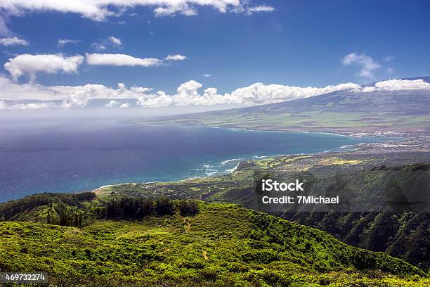 Waihee Ridge Trail Over Looking Kahului And Haleakala Maui Hawaii Stock Photo - Download Image Now