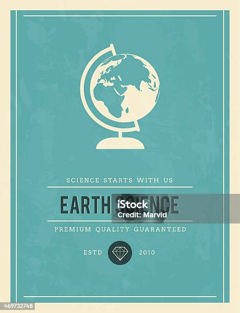 Vintage Poster For Earth Science Vector Illustration Stock Illustration - Download Image Now