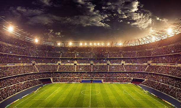 impresionante estadio de fútbol - futbol fotografías e imágenes de stock