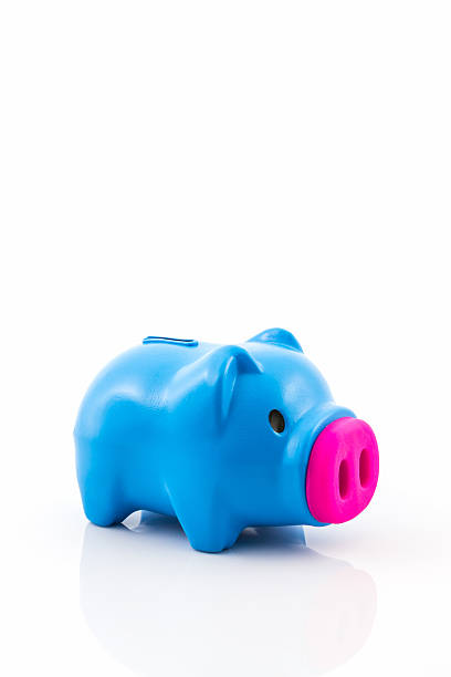 istock Blue piggy bank saving. 469732904