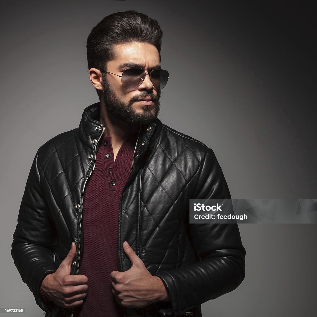 Serious Bad Boy Wearing In Jacket And Sunglasses Looking Away ...