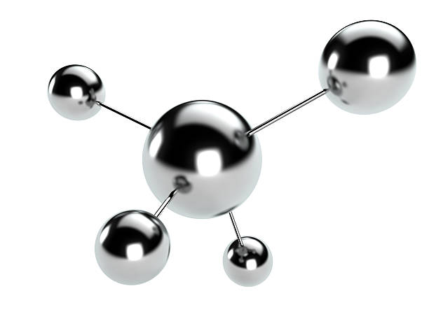 molecule molecular structure with steel balls on white background metal sphere stock pictures, royalty-free photos & images