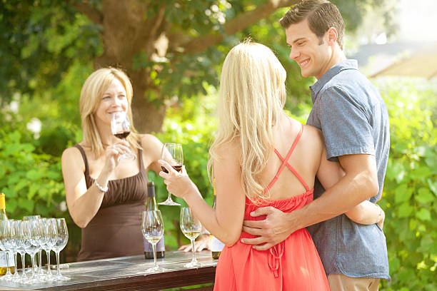 istock Couple Winetasting, Tasting Wine Country Winery Bottles Selection by Vineyard 469733290