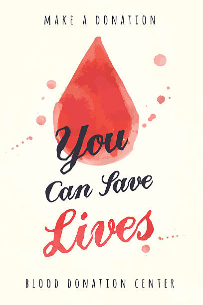 ilustrações, clipart, desenhos animados e ícones de aquarela cartaz de doação de sangue - human heart red vector illustration and painting