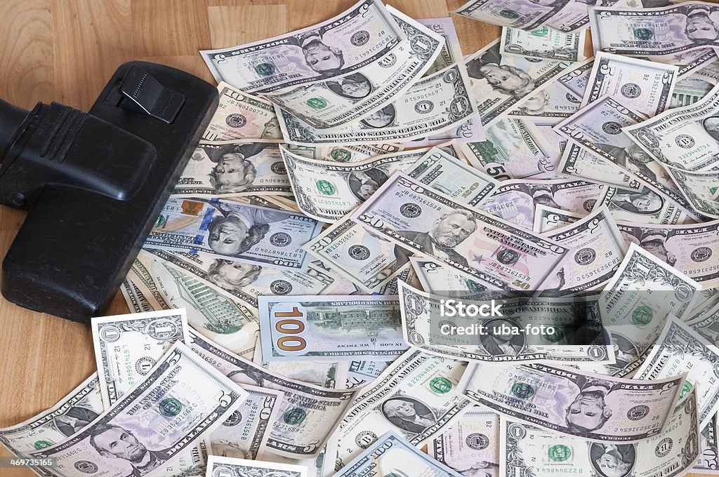 Aspirador e dinheiro - Foto de stock de Abundância royalty-free