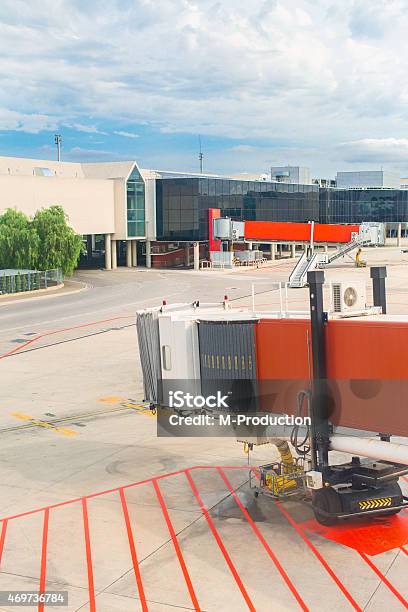 Airport Terminal Docks View From Outdoors Stock Photo - Download Image Now - 2015, Airport, Airport Departure Area