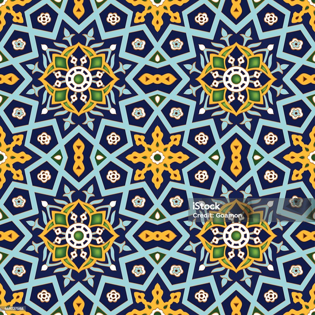 Modello senza cuciture ornamentale. Vettore geometrico islamica, ottomana, turco sfondo di piastrelle. - arte vettoriale royalty-free di 2015