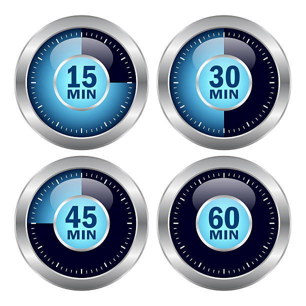 Set of 3D timer with different time display Timer glossy icons minute hand stock pictures, royalty-free photos & images