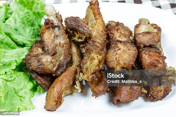 Roasted Soft Rips With Gaerlic Stock Photo - Download Image Now - 2015, Animal Bone, Barbecue Grill