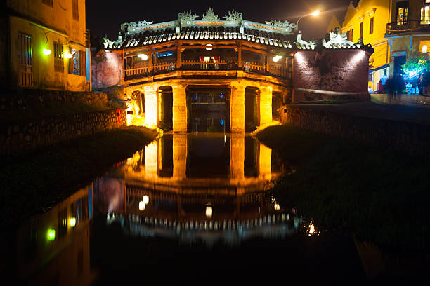 istock Old japanese bridge at night in Hoi An 469742496