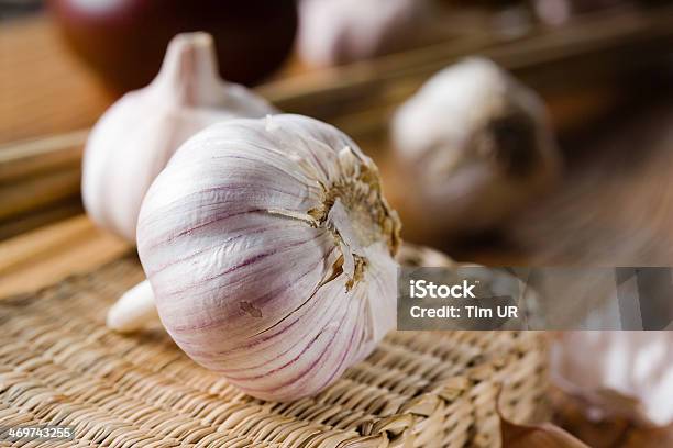 Garlic Food Background Stock Photo - Download Image Now - Food, Garlic, Group Of Objects