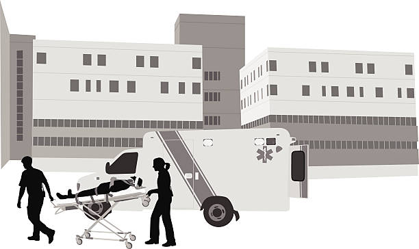 emergencymedical - pushing pulling men silhouette stock-grafiken, -clipart, -cartoons und -symbole