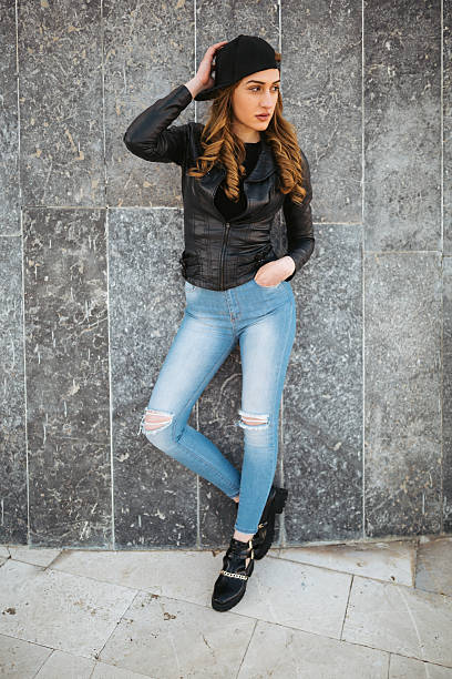 istock Young woman street style 469743744