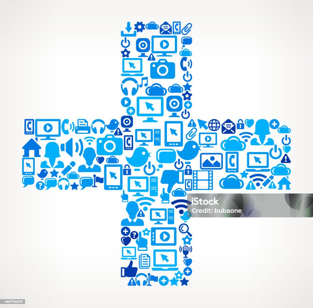 Computer Attachment Plus Sign Plus Sign On Vector Technology Pattern Background Stock Illustration ...