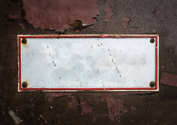 grungy ブランク street の標識 - distressed metal pattern paint ストックフォトと画像