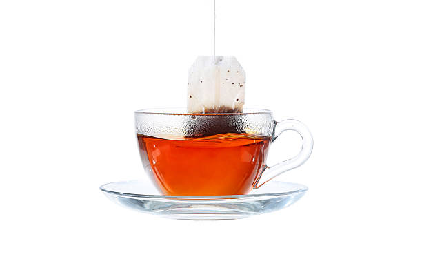 istock Glass of Tea with Bag End. Isolated on white background, 469747132