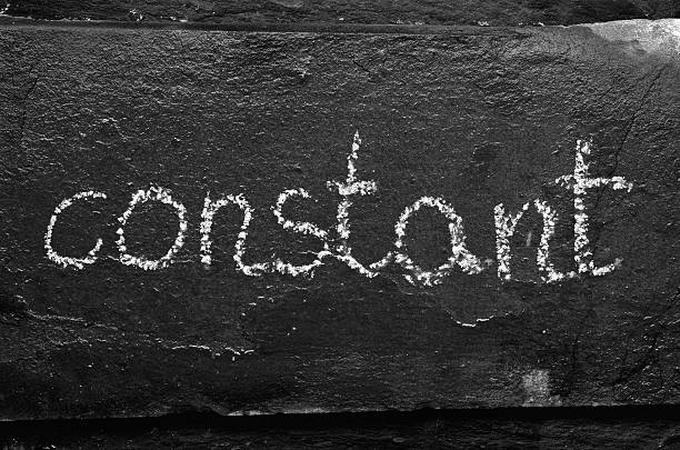 istock The word CONSTANT written with chalk on black stone. 469750902