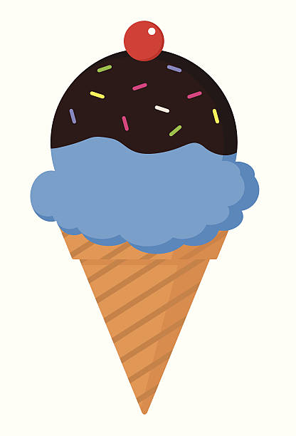 Ice-cream cone vector art illustration