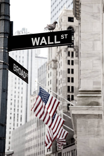istock Wall Street Sign With Pigeon 469753776