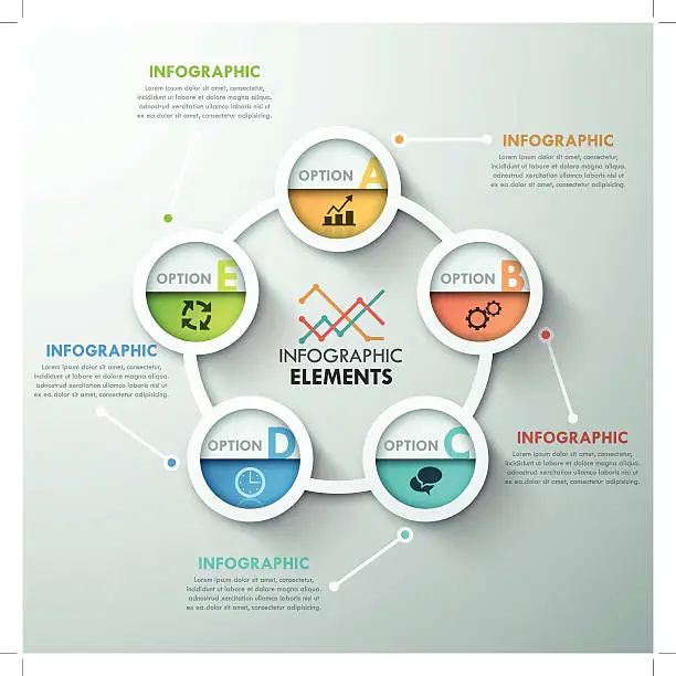 Vector illustration of Modern infographics options banner