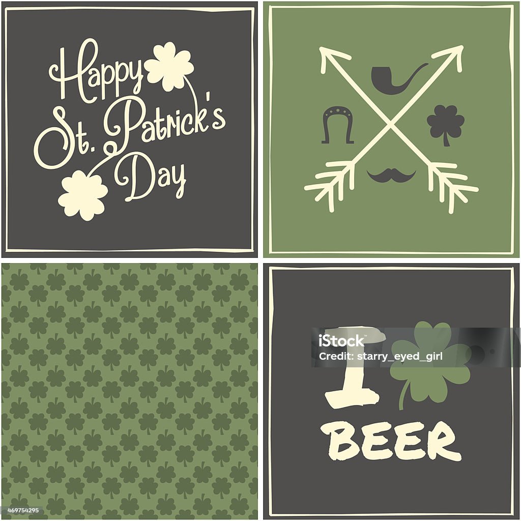 St. Patrick's Day-Karten-Kollektion - Lizenzfrei Bier Vektorgrafik