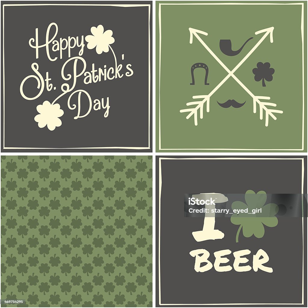 St. Patrick's Day 카드 컬레션 - 로열티 프리 St. Patrick's Day 벡터 아트