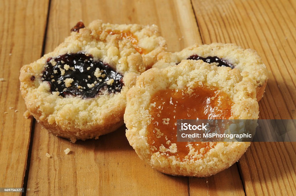 Gourmet cookies Delicious shortbread cookies filled with blackberry and peach jams Apricot Stock Photo