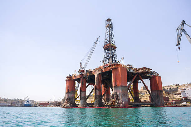 Large Floating Oil Rig stock photo