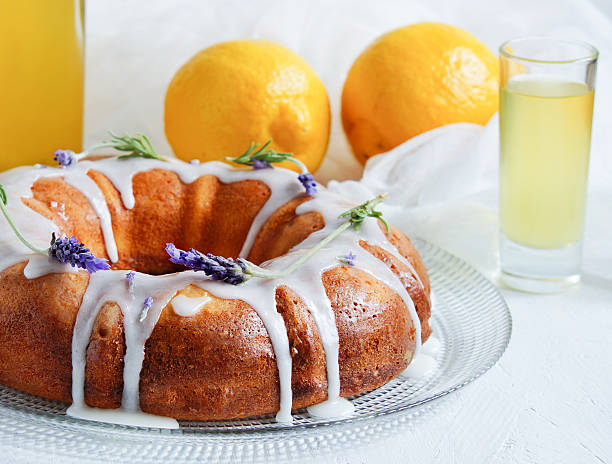 istock Lemon Cake with homemade limoncello and lavander 469759032