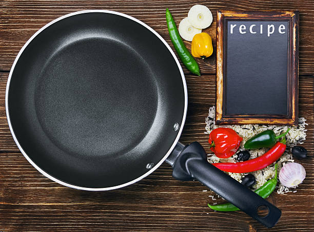 istock rice with vegetables next to a frying pan 469759533