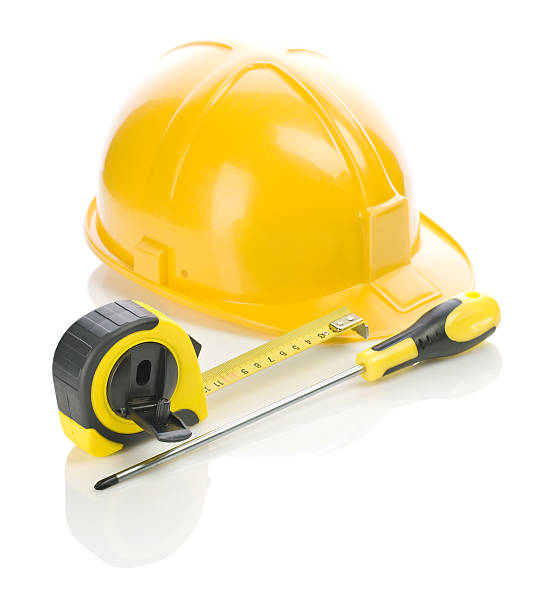 istock screwdriver, tapeline and helmet 469761898