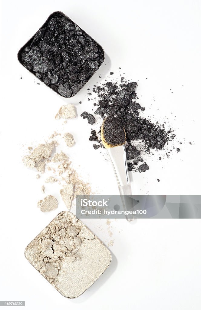 eyeshadow isolated light silver and dark grey eyeshadow isolated on white background 2015 Stock Photo