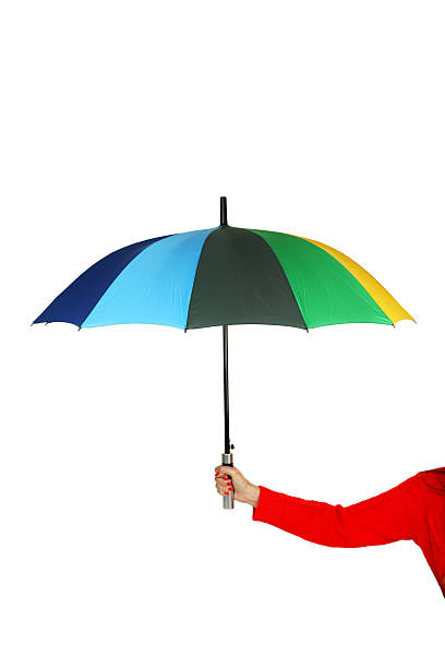 istock Colorful opened umbrella in hand 469764286