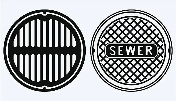 Vector illustration of Sewer manhole