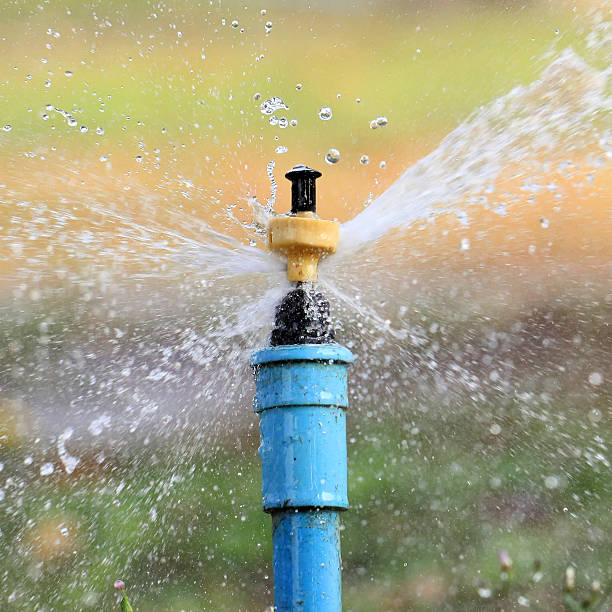 istock Garden irrigation system  or watering sprinkler 469767309
