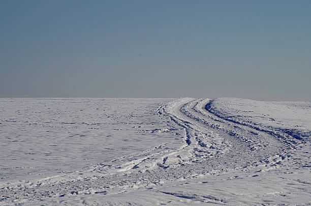 curvy titres dans la neige - fahrspur photos et images de collection