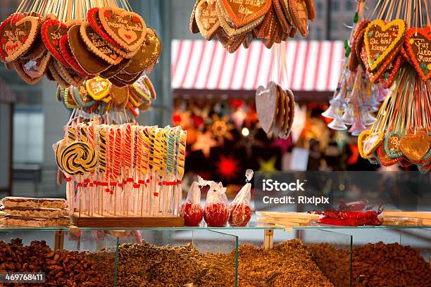 Gingerbread And Candies Stock Photo - Download Image Now - Christmas Market, Traveling Carnival, Candy