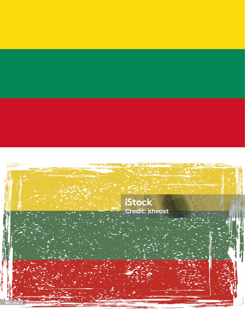 Bandeira de grunge lituano - Vetor de Antigo royalty-free