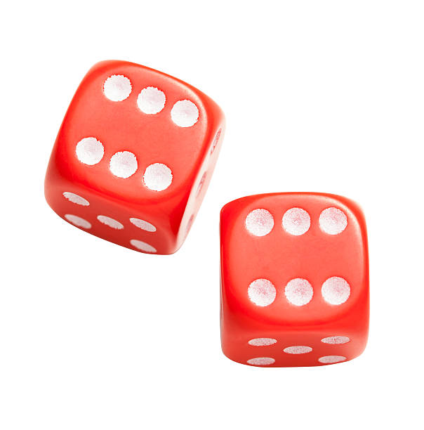 Two red dices both suspiciously showing the number six