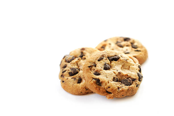 istock Chocolate cookies on white background 469774114