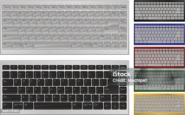 Vetores de Teclado Com 84 Chaves e mais imagens de Amarelo - Amarelo, Azul, Backspace