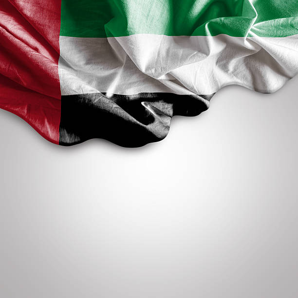 Waving flag of UAE Waving flag of UAE silk photos stock pictures, royalty-free photos & images