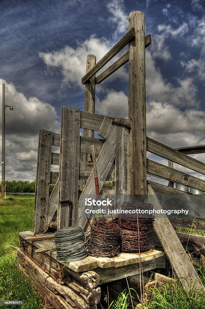 Old Western Cattle Shoot ramp Agriculture Stock Photo