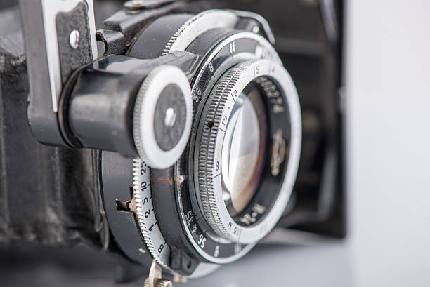 istock Close up of the old retro camera. 469782566