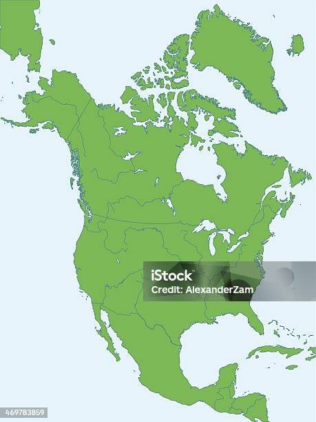 América Do Norte - Arte vetorial de stock e mais imagens de Alasca - Alasca, América do Norte, As Américas